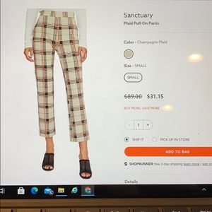 Sanctuary Plaid Pants